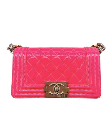 chanel neon patent boy bag 16c|Chanel bag.